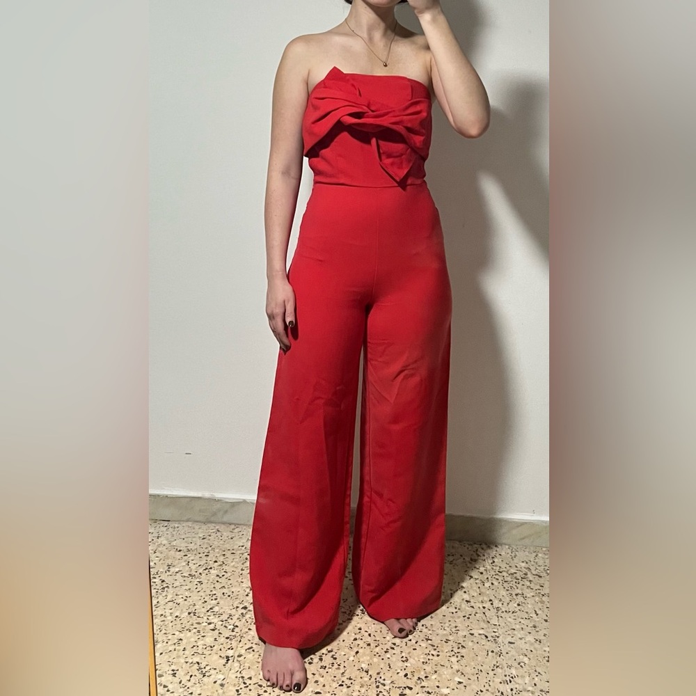 Red Strapless Elegant Jumpsuit | Brand: Do+Be | Size: Small